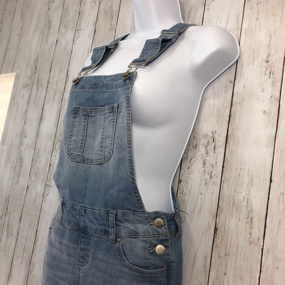 Blue Spice Denim Short Overalls 0 - Picture 3 of 13